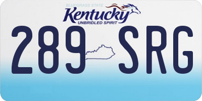 KY license plate 289SRG