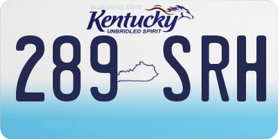 KY license plate 289SRH