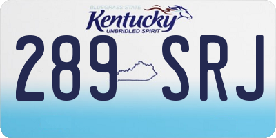 KY license plate 289SRJ