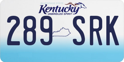 KY license plate 289SRK