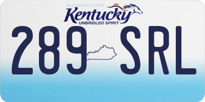 KY license plate 289SRL