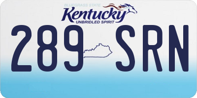 KY license plate 289SRN