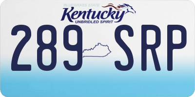 KY license plate 289SRP