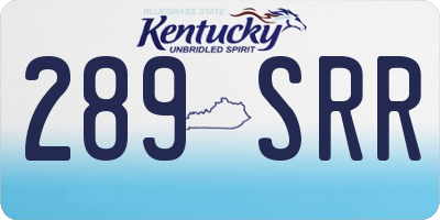 KY license plate 289SRR