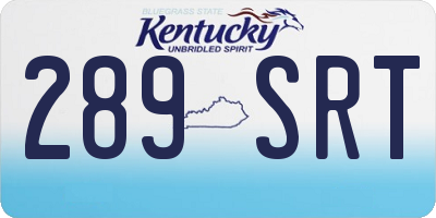 KY license plate 289SRT