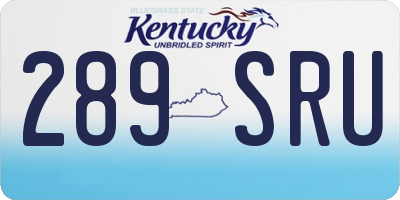 KY license plate 289SRU