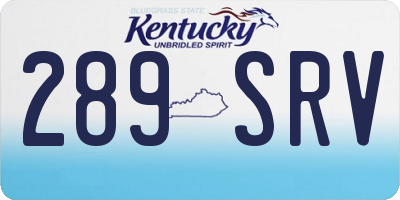 KY license plate 289SRV