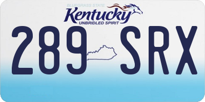 KY license plate 289SRX