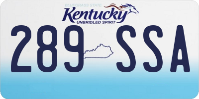 KY license plate 289SSA