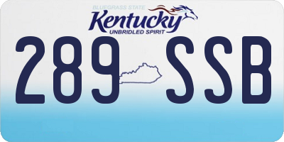 KY license plate 289SSB