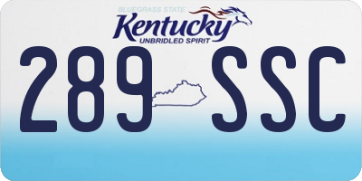 KY license plate 289SSC