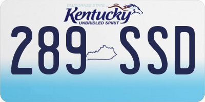 KY license plate 289SSD