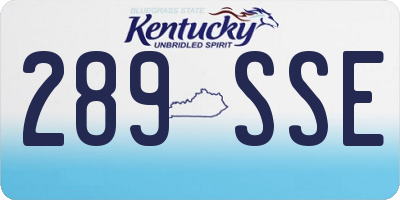 KY license plate 289SSE
