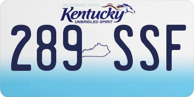 KY license plate 289SSF