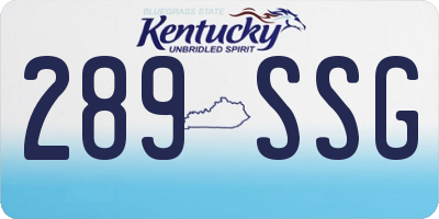 KY license plate 289SSG
