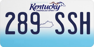 KY license plate 289SSH
