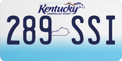 KY license plate 289SSI