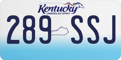 KY license plate 289SSJ