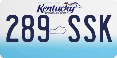 KY license plate 289SSK