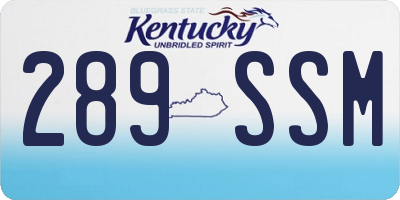 KY license plate 289SSM