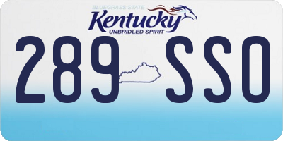 KY license plate 289SSO