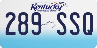 KY license plate 289SSQ