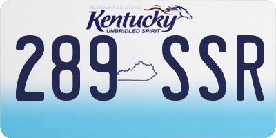 KY license plate 289SSR