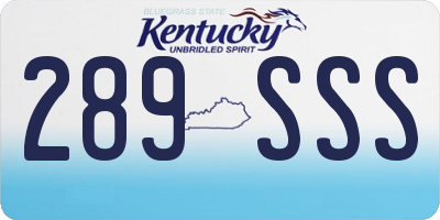 KY license plate 289SSS