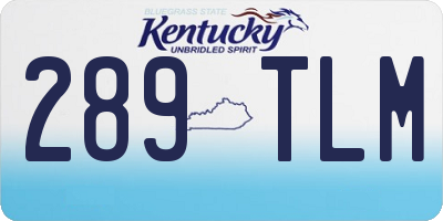 KY license plate 289TLM