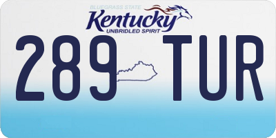 KY license plate 289TUR