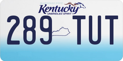 KY license plate 289TUT