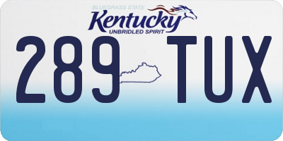 KY license plate 289TUX