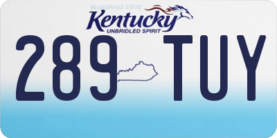 KY license plate 289TUY