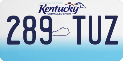 KY license plate 289TUZ