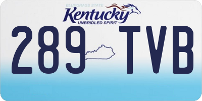 KY license plate 289TVB