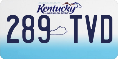 KY license plate 289TVD