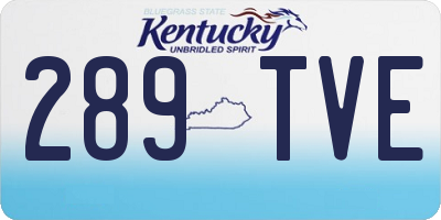KY license plate 289TVE