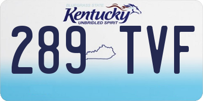 KY license plate 289TVF