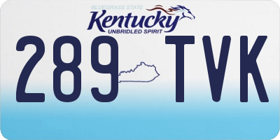 KY license plate 289TVK