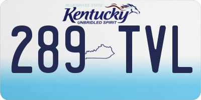 KY license plate 289TVL