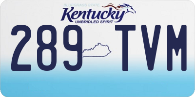 KY license plate 289TVM