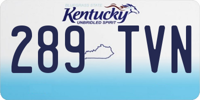 KY license plate 289TVN
