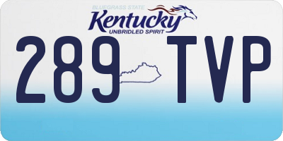 KY license plate 289TVP