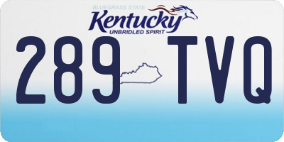 KY license plate 289TVQ