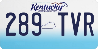 KY license plate 289TVR