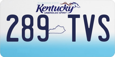 KY license plate 289TVS