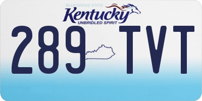 KY license plate 289TVT