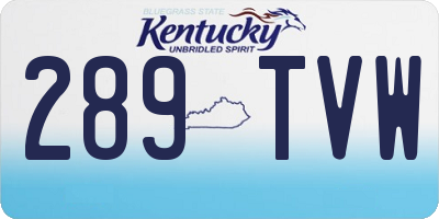 KY license plate 289TVW