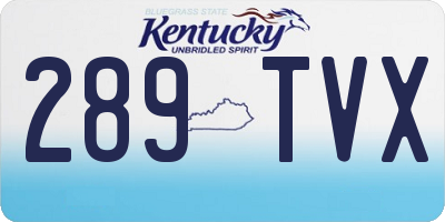 KY license plate 289TVX