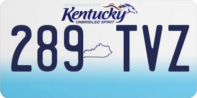 KY license plate 289TVZ